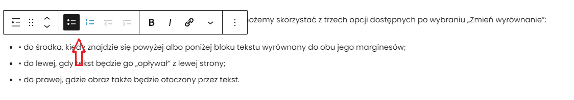 wybór rodzaju listy